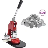 vidaXL Buttonmachine met 500 st buttononderdelen 37 mm