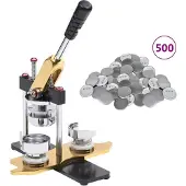 vidaXL - Buttonmachine - draaipunch - met - 500 - st - buttononderdelen - 25 - mm