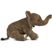 Living Nature Knuffel - 25x14 cm - Olifant - Grijs - - OneSize - Knuffels