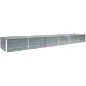 vidaXL Plantenbak verhoogd 480x80x45 cm gegalvaniseerd staal grijs