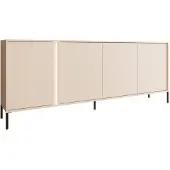 Meubella Dressoir Beige - 203x81x40 cm - Metalen poten - 4 deuren