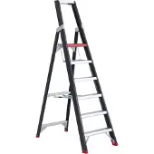 Altrex Trapladder Professional Topline, eenzijdig, aluminium, 6 treden, zwart