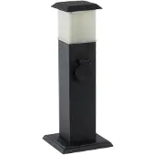 Q-Link EXIN TUINPAAL MET LAMP 2CONTACTDOOS IP44 RA ZWART