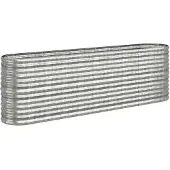 vidaXL Plantenbak 224x40x68 cm gegalvaniseerd staal zilverkleurig