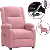 vidaXL Massagestoel elektrisch fluweel roze