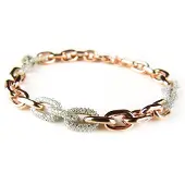 Sophie Zilveren armband roos goud verguld gezet met transparante cubic zirconia stenen