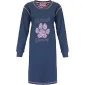 Irresistible Dames Nachthemd - 100% Katoen - Blauw - Maat XL