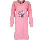 Irresistible Dames Nachthemd - Katoen - Panter dessin - Roze - Maat M