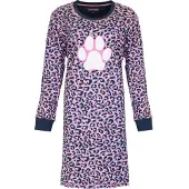 Irresistible Dames Nachthemd - 100% Katoen - Blauwe afwerking - Maat S