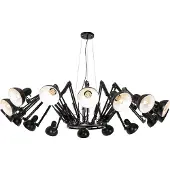 QAZQA Industriële hanglamp zwart 16-lichts verstelbaar - Hobby Spinne