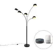 QAZQA Smart vloerlamp zwart 5-lichts incl. Wifi B35 - Sixties