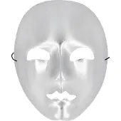 Boland Verkleed oogmasker Mime - zilver - volwassenen - mime/themafeest - Verkleedmaskers