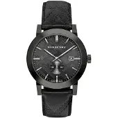 Burberry BU9906 City Zwart Leren Band Herenhorloge