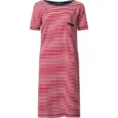 Lunatex - dames nachthemd korte mouw 224150 met boothals - rood - maat L