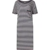 Lunatex - dames nachthemd korte mouw 224150 met boothals - navy - maat XL