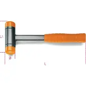 Beta 1392/30 Hamer | Terugslagvrij | Verwisselbare kop | Steel Staal | 30 mm - 013920030