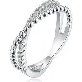 LGT JWLS Dames Ring Verzilverd met Zirkonia-17mm