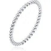 Cilla Jewels Gedraaide Elegante Dames Ring Edelstaal Verzilverd Zilverkleurig-19mm