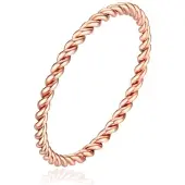 Cilla Jewels Gedraaide Elegante Dames Ring Edelstaal Verguld Rose kleurig-19mm