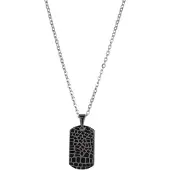 Traveller Ketting - Heren - Edelstaal - Zwart - Patroon - Tag - 181196