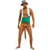 Smiffys Big Willy man skin kostuum bruin (bruin, groen, blauw, M)