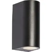 QAZQA Moderne buiten wandlamp zwart kunststof ovaal 2-lichts - Baleno