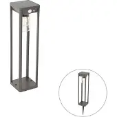 QAZQA Buiten paaltje donkergrijs 40 cm incl. LED en solar - Sonne