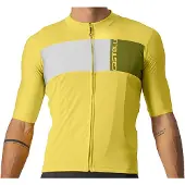 Castelli Prologo 7 Korte Mouw Trui Geel/Lichtgrijs || Maat: XL