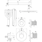 Brauer Copper Carving thermostatische inbouw regendouche SET 08 met 30 cm douchekop en rechte muurarm en 3-standen handdouche en doucheslang en wandaansluitbocht koper geborsteld PVD