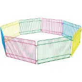 Flamingo Konijnenren – knaagdierren – Ren Meerkleurig – Ø84,5cm hoogte 23cm – 8 panelen – metaal – 1 deur met haaksluiting – opvouwbaar – voor kleine knaagdieren – binnen en buiten