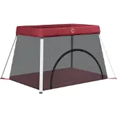 vidaXL Babybox met matras linnen rood