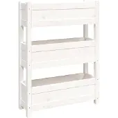 vidaXL Plantenbak 77x25x104,5 cm massief grenenhout wit