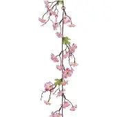 Everlands Kunstbloem/bloesem takken slinger - roze - 187 cm - Kunstplanten
