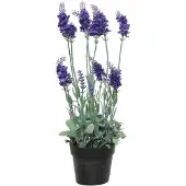 Everlands Lavendel kunstplant in pot - paars - D18 x H38 cm - Kunstplanten