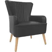 Notio Living Wynn-Gestoffeerde stoel in stof donkergrijs