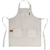 Tiseco Home Studio - Keukenschort HAVANA - 100% katoen - Verstelbaar nekdesign, gemakkelijk schoon te maken, ruime voorzakken - 74x85 cm - Lichtgrijs