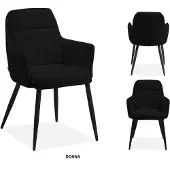 MX Sofa Eetkamer stoel Donna - kleur: Black - set van 2 stoelen