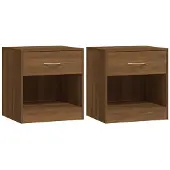 vidaXL Nachtkastjes met lade 2 st bruin eikenkleur