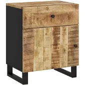 vidaXL Nachtkastjes 50x33x60 cm massief mangohout en bewerkt hout