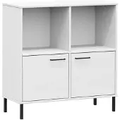 vidaXL Boekenkast met metalen poten OSLO 90x35x90,5 cm hout wit