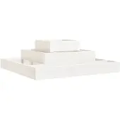 vidaXL Plantenbak 80x80x27 cm massief grenenhout wit