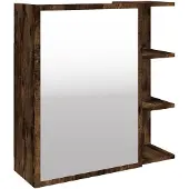vidaXL Badkamerspiegelkast 62,5x20,5x64 cm bewerkt hout gerookt eiken