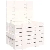 vidaXL Opbergbox 58x40,5x42 cm massief grenenhout wit