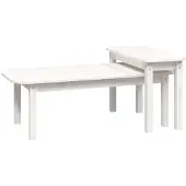 vidaXL 2-delige salontafelset, wit, massief hout, grenen