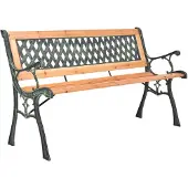 vidaXL Tuinbank 116 cm gietijzer en massief vurenhout