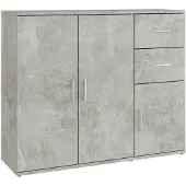 vidaXL Dressoir 91x29,5x75 cm bewerkt hout betongrijs