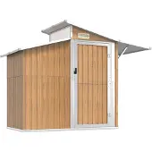 vidaXL Tuinschuur 270x130x208,5 cm gegalvaniseerd staal bruin