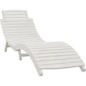 vidaXL Ligbed 184x55x64 cm massief acaciahout wit