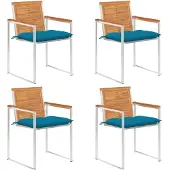 vidaXL Tuinstoelen 4 st met kussens massief acaciahout