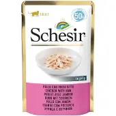 Schesir Kattenvoer Kip - Ham In Gelei 50 Gr